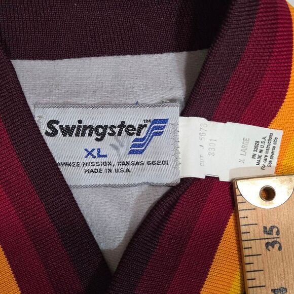 CONEJO VALLEY BASSMASTERS JOE SWINGSTER BURGUNDY RED SATIN BOMBER JACKET MENS XL - Picture 3 of 5